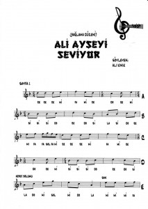 Ali Ayşeyi Seviyor Notaları