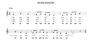 Benim Bahçem Notaları (5. Sınıf Müzik Kitabı)